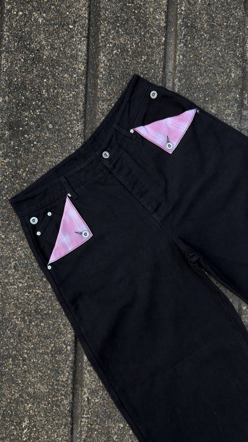 pink plaid canvas