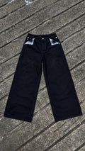 black plaid canvas
